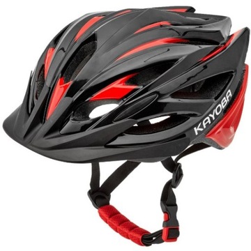 Kask rowerowy 55-60 L czarny czerwony regulacja VE