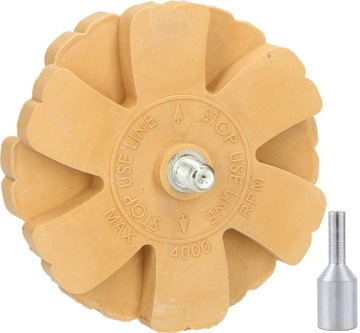 KRĄŻEK GUMOWY DO USUWANIA KLEJU NA WIERTARKĘ ADAPTER FARBY FELG FOLII 90 MM