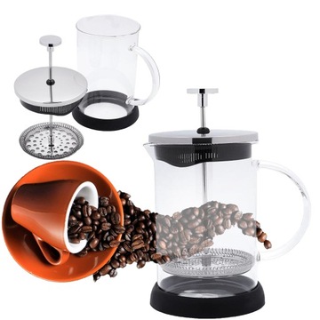 ZAPARZACZ DO KAWY ARABICA 800ML SZKŁO FILTR CZARNY