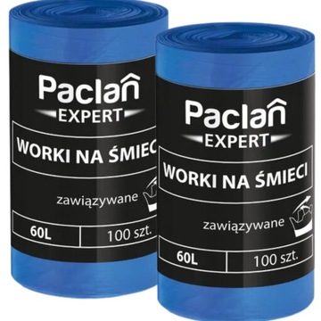 Worki na śmieci wiązane EXPERT 60l 100 szt. ZESTAW X2
