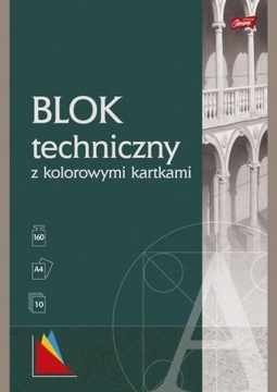 Blok techniczny z kolorowymi kartkami, format A4,