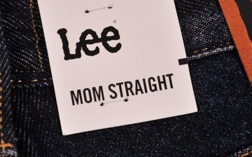 LEE spodnie HIGH WAIST dark blue jeans MOM STRAIGHT _ W28 L33