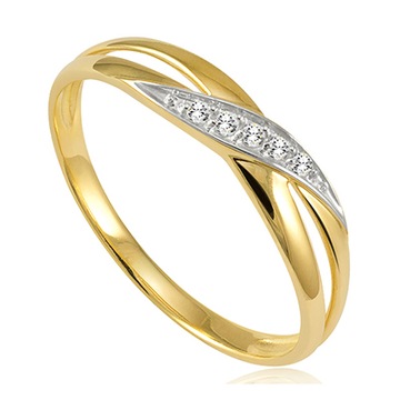 ЗОЛОТОЕ ОБРУЧАЛЬНОЕ КОЛЬЦО 585 ЦИРКОНИЙ 14К R15