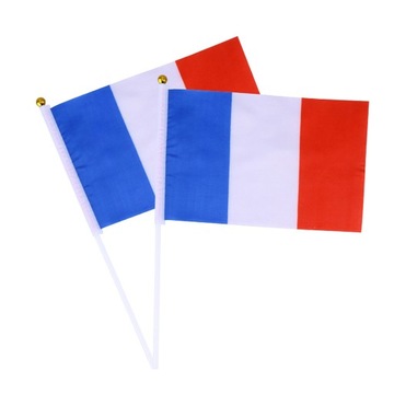 RĘCZNA MAŁA FLAGA FRANCJI FRANCUSKA RĘCZNA FLAGA