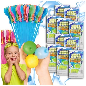 BALONY NA WODĘ WODNE bomby DUŻY ZESTAW 1110 szt + GWINT
