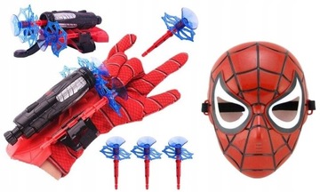 WYRZUTNIA SPIDERMAN + STRZAŁKI + RĘKAWICA + MASKA