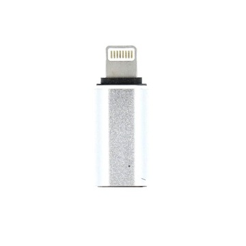 Adapter ładowarki Typ C do iPhone Lightning 8-pin srebrny