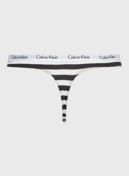 CALVIN KLEIN MAJTKI STRINGI W PASKI CZARNO BIAŁE Z LOGO DAMSKIE S 2A1E5_A*