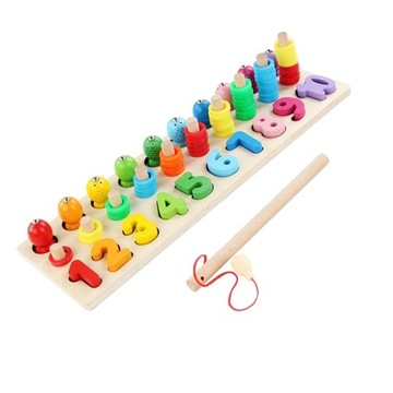 Montessori Mathematic Wooden Fishing Toy Games