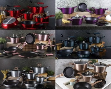 Набор из 3 индукционных мраморных сковородок Berlinger Haus.