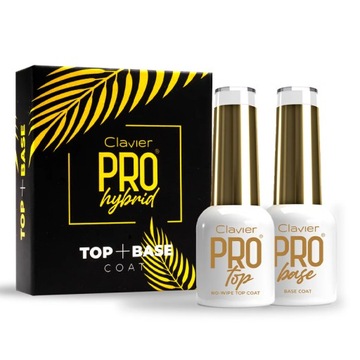 Clavier Zestaw Hybrydowy Do Paznokci Top + Baza Pro Hybrid Gold 2x8ml