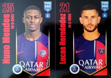 PANINI naklejki FIFA 365 2024 NAKLEJKA 216 a b PSG MENDES HERNANDEZ