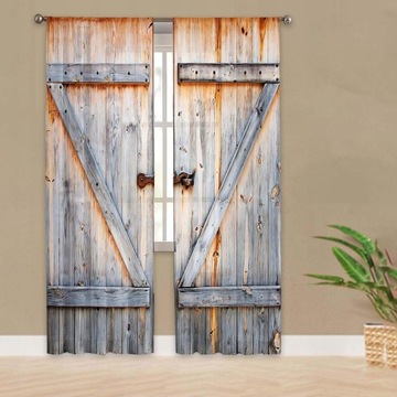 zasłony do drzwi stodoły rustykalne drewniane