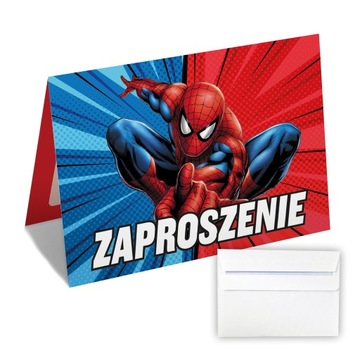 Zaproszenia na urodziny SPIDERMAN człowiek pająk plus koperta