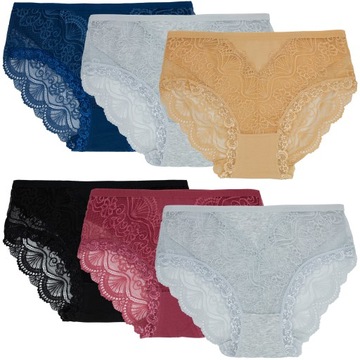 6x MAJTKI DAMSKIE KORONKOWE MAJTKI DAMSKIE r. XXL