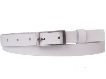Damski SKÓRZANY pasek 2cm Biały |90obw
