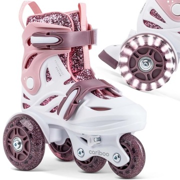 Rolki dla dzieci CARIBOO BALLERINA z dwoma trybami do nauki jazdy-XS(26-30)