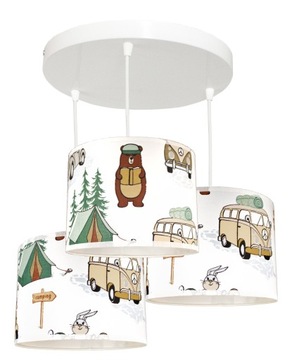 LAMPA WISZĄCA CAMP 3 SUFITOWA ŻYRANDOL LED ABAŻUR