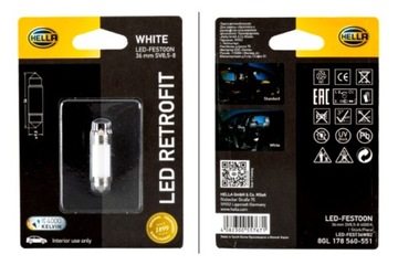 HELLA ŻARÓWKA LED RETROFIT C5W SV8.5-8 36MM 4000K 1SZT