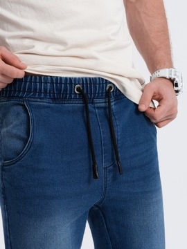 Spodnie męskie jeansowe JOGGER SLIM FIT ciemnoniebieskie V3 OM-PADJ-0134 XL