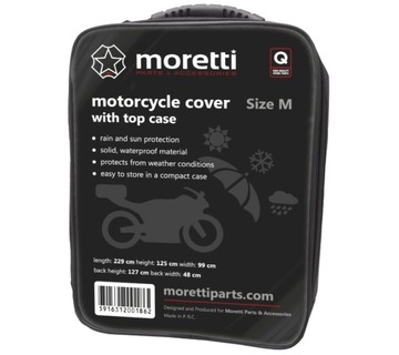 Pokrowiec na motocykl z kufrem rozmiar M Moretti