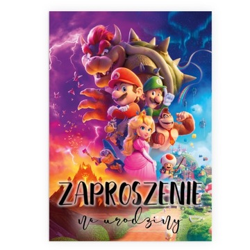ZAPROSZENIA NA URODZINY 3 4 5 6 7 SUPER MARIO 255