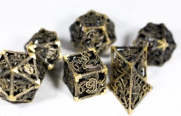 NIEUGIĘTA SIŁA ZESTAW 7 METALOWYCH KOŚCI KOSTEK RPG