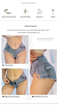 2022 New Women's Sexy Low Waist Thong Denim Jeans