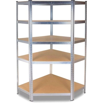 REGAŁ MAGAZYNOWY 5 PÓŁEK NAROŻNY SZAFKA DO GARAŻU PIWNICY 180x90x30 cm