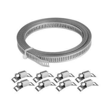 OPASKA ŚLIMAKOWA 8 MM X 3 M TAŚMA + 8 ZACISKÓW
