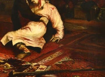 Царь Иван Грозный и сын его Иван, СТАРАЯ КАРТИНА, КОПИЯ