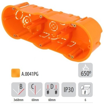 Тройной глубокий ящик GK с оранжевыми винтами PK60.