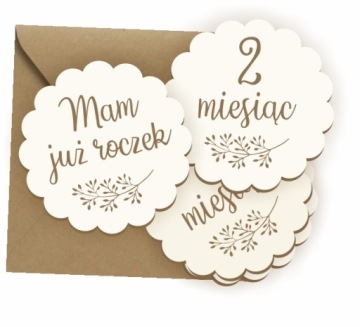 Karty do zdjęć Mój pierwszy rok metryczka koperta