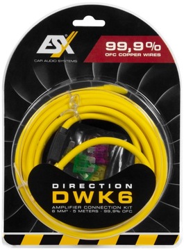 Kabel zasilający miedziany do wzmacniacza ESX DWK6 z oprawką bezpiecznika