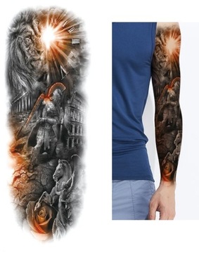 R72 TATUAŻ ZMYWALNY TYMCZASOWY RĘKAW LEW GLADIATOR