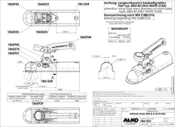 WINTERHOFF WW8-A шаровая сцепка для круглого трубчатого дышла 50мм 800кг
