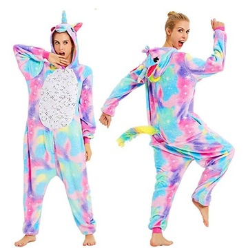 Piżama Onesie Kigurumi Kostium Przebranie Jednorożec L: 165-175cm