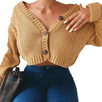 Women Jacket Loose Sweater Cardigan Knitted Autumn