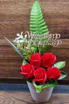 Мыльные цветы букет красных роз ПОДАРОК ​​на ДЕНЬ БАБУШКИ И ДЕЖДЫ