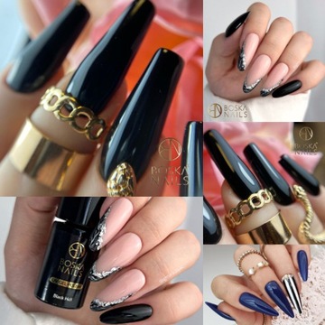 Лак для ногтей Boska Nails Черный гибридный 6 мл Black Hell 302