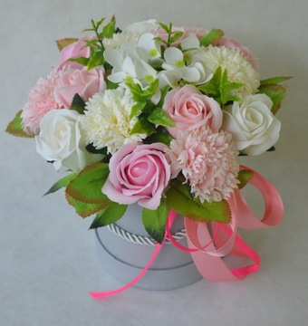 ЦВЕТОЧНАЯ КОРОБКА МЫЛЬНЫЕ ЦВЕТЫ ДЛЯ ПОДАРОЧНОГО БУКЕТА