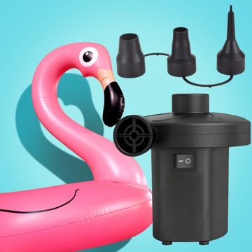 ELEKTRYCZNA POMPKA DO MATERACA PIŁKI BASENU AUTA 12V/230V 5w1 + 3 KOŃCÓWKI