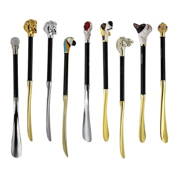 Гибкий и прочный инструмент для подъема длинной обуви из сплава с ручкой в ​​виде хрустального шара.