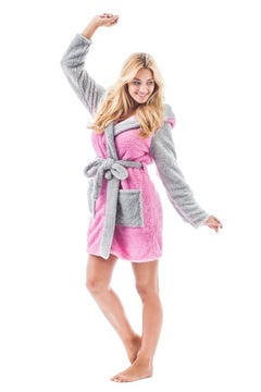 ХАЛАТ ЖЕНСКИЙ МЯГКИЙ, РАЗМЕР М, КАПЮШОН ДЛЯ МЫШИ, КИГУ