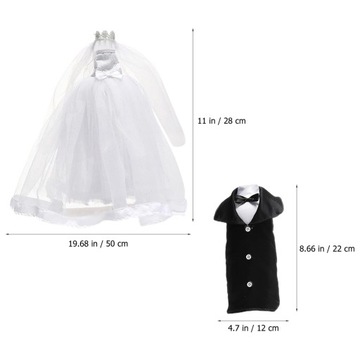 Dekoracyjne pokrowce na butelki Zestaw ślubny