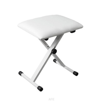 REGULOWANY SKŁADANY STOŁEK ŁAWA KRZESŁO DO PIANINA KEYBOARD ORGANY - BIAŁY
