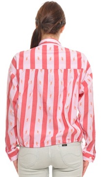 LEE koszula PINK stripes DRAWSTRING SHIRT _ L