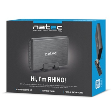 Natec Rhino SATA 3,5-дюймовый внешний диск USB 3.0 в алюминиевом корпусе