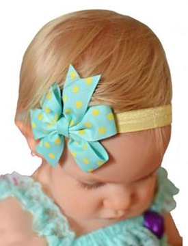 ДЕТСКАЯ ПОВЯЗКА НА ГОЛОВУ, бантик, КРАСНЫЙ узор в горошек