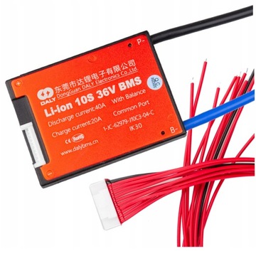 DALY Balanser Moduł BMS 10S 15A 60A 36-42V Li-ion IP67 PCM COMMON PORT